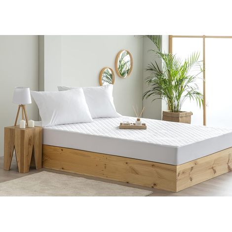 Protège-Matelas rembourré Anti-acariens avec Membrane Respirante et imperméable et Traitement sanitaire (lit 140 x 190/200 cm) (1/5)