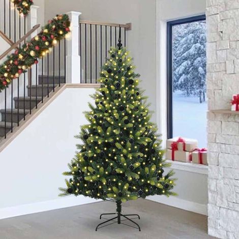 Árbol de Navidad artificial con bisagras 300 LEDs Verde 240 cm (1/5)