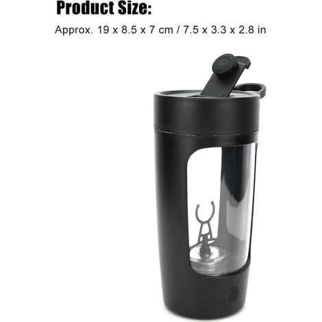 Blender portable automatique rechargeable USB 650 ml avec gobelet mélangeur et bouteille intégrée, outil de cuisine noir (1/5)