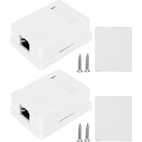 Boîte de jonction d'informations de bureau, 2 pièces, RJ45-8P8C CAT6, réseau blindé à Port unique, câblage monté en Surface (1/5)