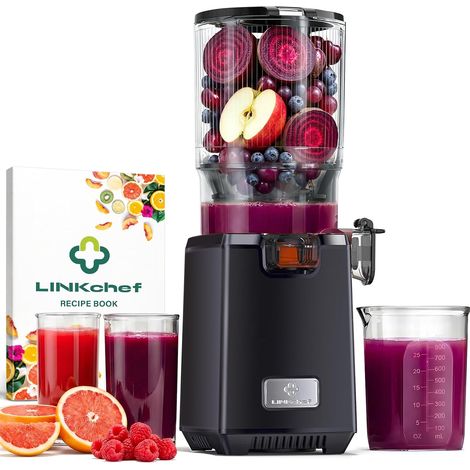 Extracteur de Jus à Froid 250W, Extracteur de Jus de Fruits et Légumes, Grande Goulotte 130 mm pour Fruits et Légumes Entiers, 1,8 L Capacité Familiale, Facile à Nettoyer, Sans BPA (1/5)