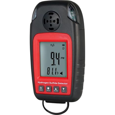 Détecteur de sulfure d'hydrogène (H2S) portable avec alarme sonore et lumineuse pour la sécurité et la surveillance environnementale (1/5)