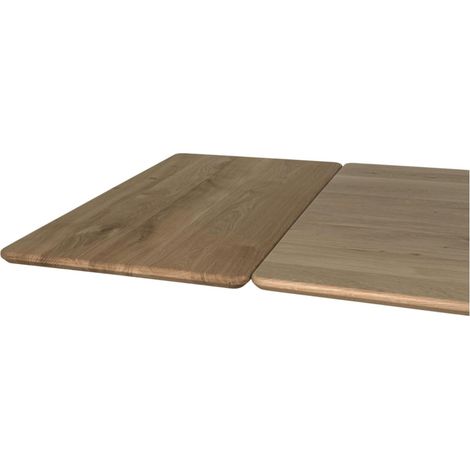 Rallonge pour table extensible bois de chêne blanc bords arrondis 200 ou 220 cm HAVEN (50 cm)