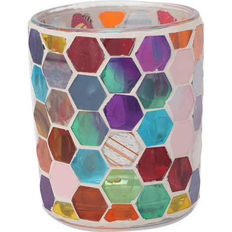 Handgefertigter Kerzenhalter aus farbigem Glas für Hochzeiten und Partys, romantische Dekoration mit Teelicht (1/5)