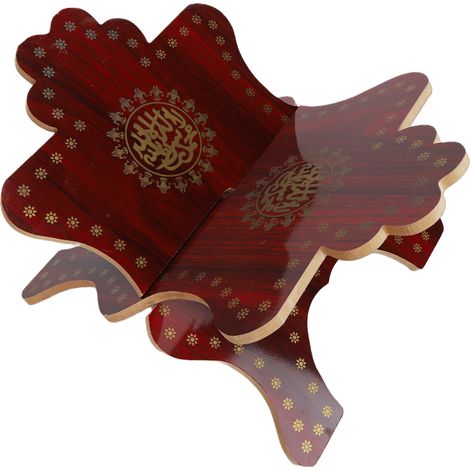 Support Coran en Bois Rouge Haute Densité, Lutrin Épais pour Lecture, Déco Bureau Maison, Présentoir à Livres Stable