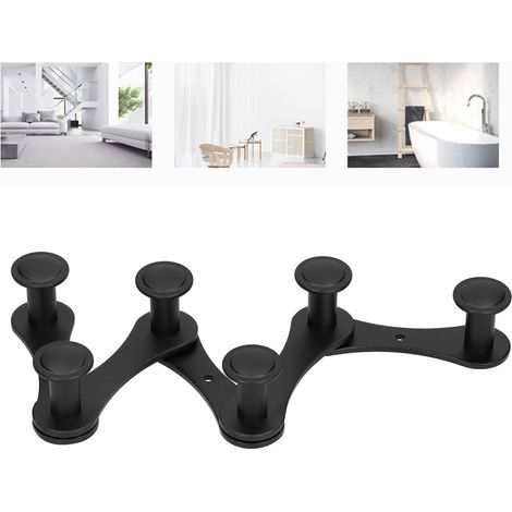 Multifunktionale, dekorative Wandhaken für Wohnzimmer, Bad und Tür  Verstellbare Haken in Dreiecks- oder Bogenform  Material: Aluminium und PP  64 schwarze Haken  356 g (1/5)