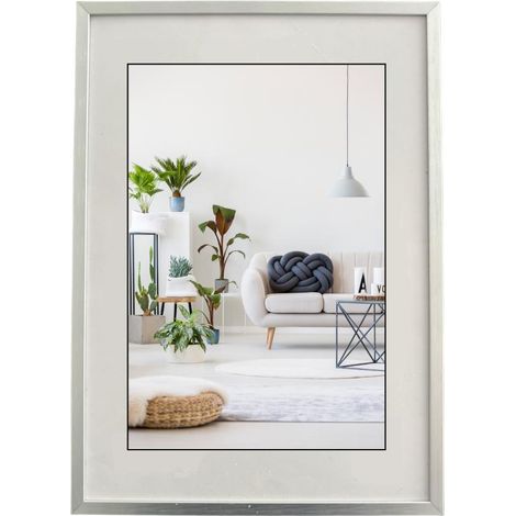 Cornice in alluminio Minimal 21x29,7 Formato A4 Argento per diplomi lauree Poster Formato A4 - 21x29,7 cm Colore Argento (1/5)