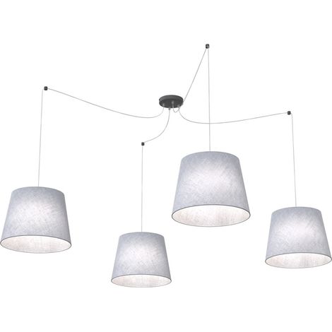 Suspension araignée minimaliste grise 4xE27 15W Ascot (1/3)