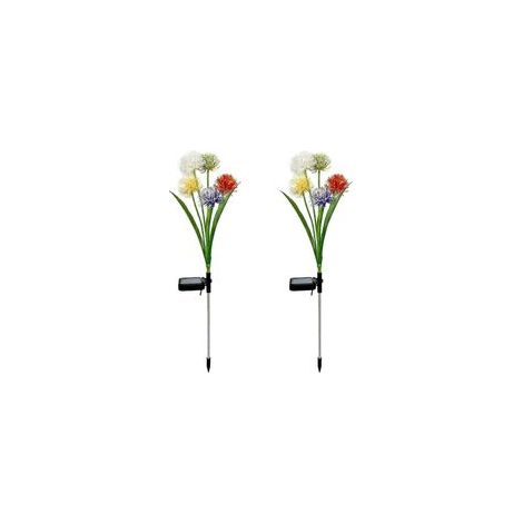 Lampes solaires d'extérieur décoratives à LED pour jardin, fleurs de pissenlit solaires - 2