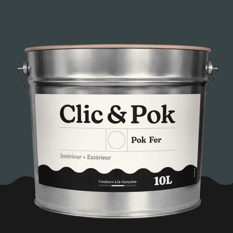Peinture Fer Antirouille – Métal Extérieur Intérieur, Satinée, Protection Rouille - 10L - RAL 7026 - Gris granit