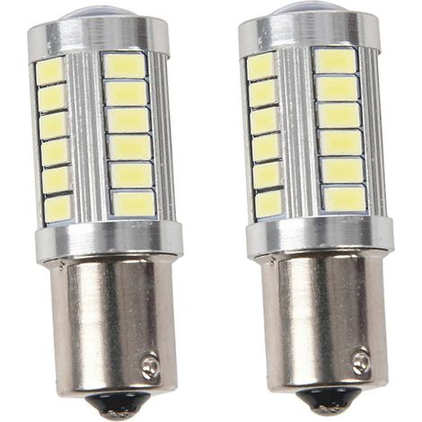 2x BA15S 12V Weiße LED-Standlicht-Blinker-Autolampe 1156 P21W Silber 33-LEDJXLGV (1/5)