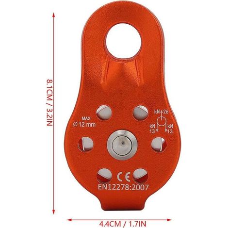 Paranco in lega di alluminio, paranco a fune singola per impieghi gravosi per fune da 12 mm, arrampicata 26KN-AIMOONSA (1/4)