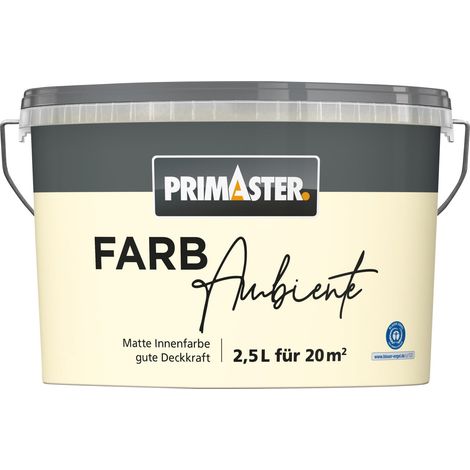 Primaster Farbambiente Wandfarbe matt perlweiß 2,5 L Wandfarbe (1/2)