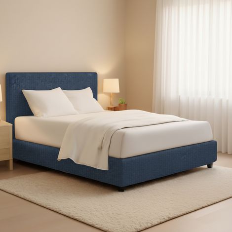 Letto Piazza e Mezza Harlow, Sfoderabile, Contenitore Made in Italy, blu (1/5)