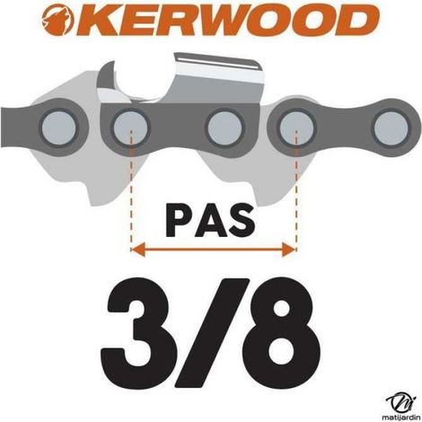 Chaîne Kerwood 3/8" 1,6 mm 66 maillons Gouge profil mi carré (1/5)
