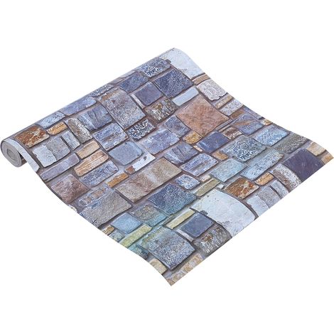 Papier peint autocollant à motif brique vintage, amovible, pour chambre ou dressing (1/5)