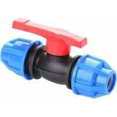 Robinet à tournant sphérique en polyéthylène MDPE Manchon de compression de 20 mm Pression nominale 16 bar 20 °C Convient uniquement aux systèmes d'eau froide Convient aux piscines, étangs, aquariums (1/4)