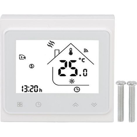 Intelligenter Thermostat mit Zigbee-Mobil-App, Sprachsteuerung, Fernsteuerung der Warmwasserbereitung, Klimaanlage (weiß) (1/5)