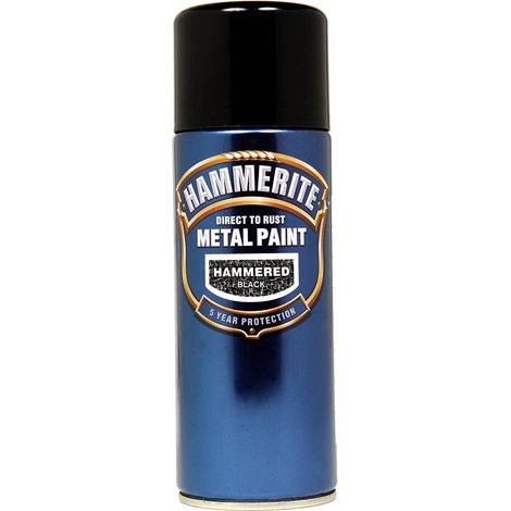 Hammerite Direct-to-Rust Hammered Finish Black Aerosol Spray Paint - 400ml (1/3)