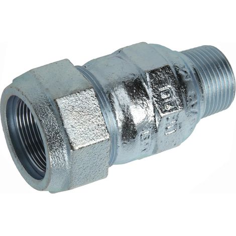 Gebo Verschraubung Temperguss-Verbinder 1 1/4'' x 1 1/4'' AG verzinkt für Stahlrohre 01.150.00.04