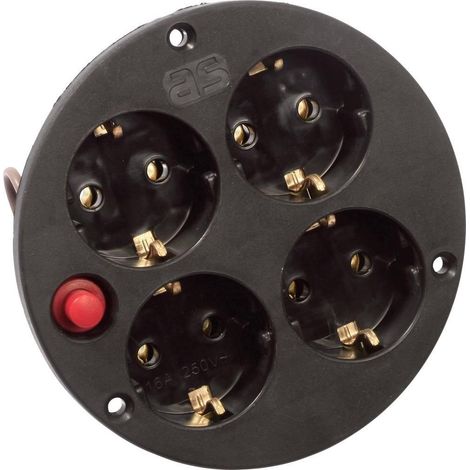 AS Schwabe Regleta 4 enchufes negra 16 A 230 V
