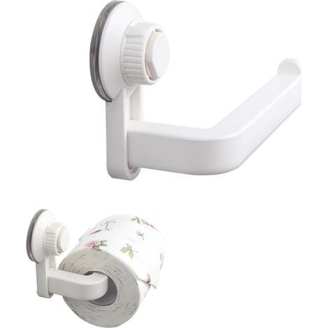 Wandmontierter Toilettenpapierhalter mit Saugnapf – Starke Haftung – Für Bad und Küche – Weiß (1/5)
