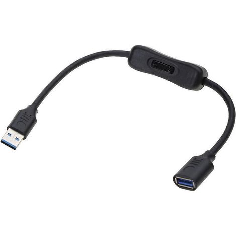 Câble d'extension USB 3.0 avec interrupteur marche/arrêt - 0,3 m