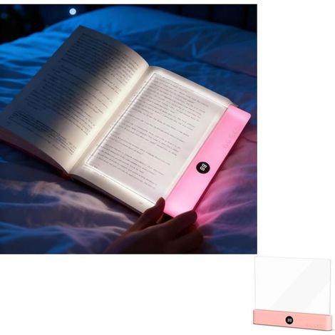 Flache Leselampe mit augenschonendem Design, 3 Warmlicht-Modi, transparente LED-Leuchte, dimmbare Helligkeitsstufen. (1/5)