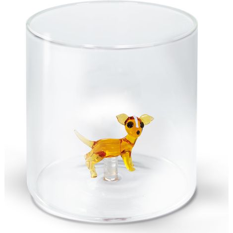 Bicchiere Vetro Borosilicato 250 ml Decoro Chihuahua WD LIFESTYLE