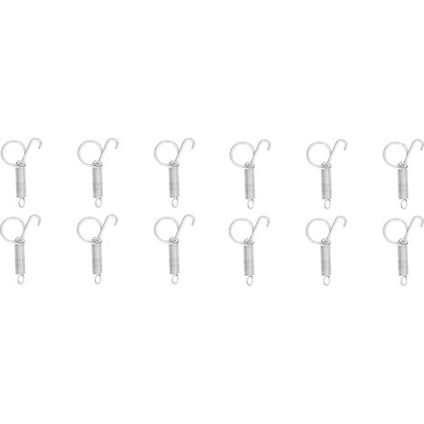 Lot de 20 crochets à ressort métalliques pour porte de cage, avec loquet à doigt, pour la fixation de la porte de cage à lapins et autres équipements agricoles (L 7,3 x 2,2 cm). (1/5)