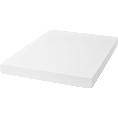 Matelas 140x200x16 cm blanc en mousse avec fermeté H3, housse amovible et base antidérapante (1/5)