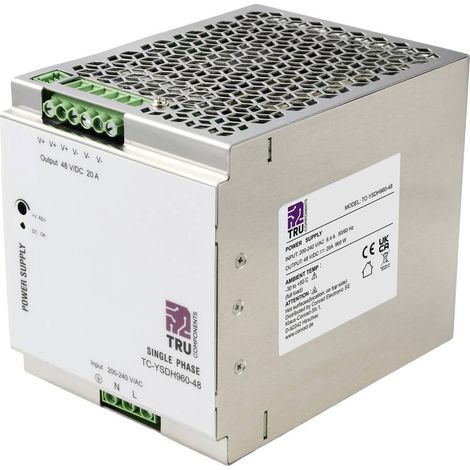 TRU COMPONENTS TC-13850172 Alimentation rail DIN 48 V/DC 20 A 960 W Nbr. de sorties:1 x Contenu 1 pc(s) (1/4)