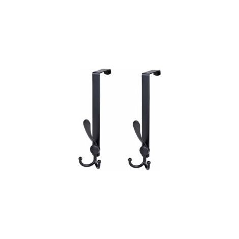 Porte-manteau pour porte sans perçage – 2 crochets en acier inoxydable – Largeur 4.5 cm – Capacité 15 kg – Pour salle de bains et cuisine