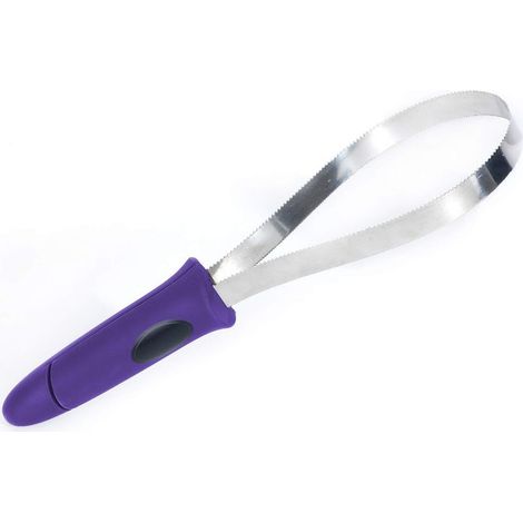 Rasoir d'épilation double face avec lame en acier inoxydable, adapté à toutes les races de chiens, doté d'une poignée douce au toucher (violette). (1/5)