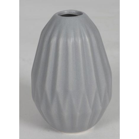 Keramik-Vase elegantes Rillendesign ø7x10cm Tischvase Tischdeko Dekovase Dekoration (1/4)