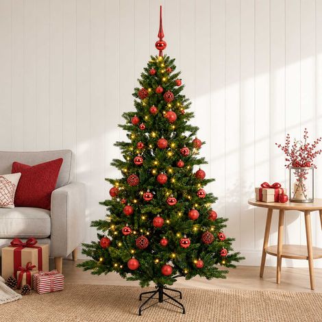 vidaXL Artificial Christmas Tree with Bauble 120 cm 150 LEDs (1/5)