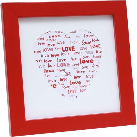 Cadre Photo Rouge avec Motif Coeur (1/4)