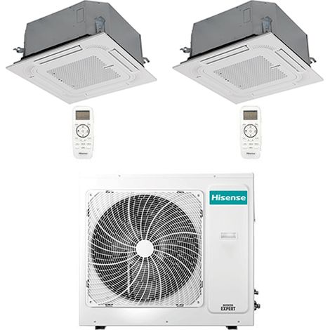 Hisense 4-Wege Kassettenklimaanlage R32 Dual Split Inverter 12000 + 12000 BTU mit E.U. 3AMW72U4RJC NEU Klasse A++/A+ (1/5)