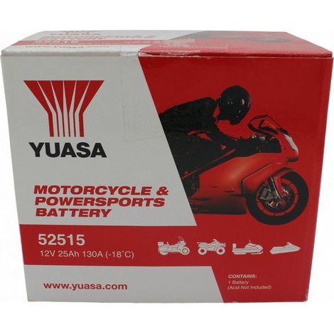 Yuasa batteria yuasa 52515 batteria moto convenzionale 12 v capacità affidabile resistente vibrazioni (1/5)