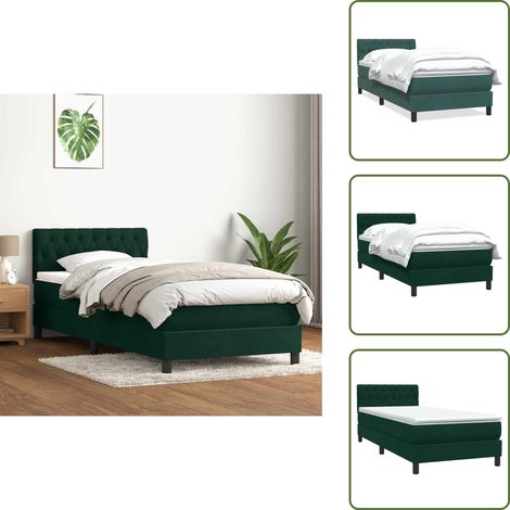 Boxspringbett mit Matratze Dunkelgrün 80x220 cm Samt - Boxspringbett - Boxspringbetten - Bett - Betten (1/5)