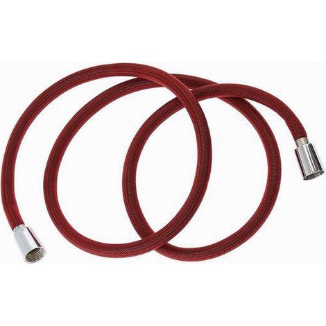 Tubo Doccia Flessibile 1.8 Metri Rosso 180cm Laccio Bagno Per Doccetta Box 87282