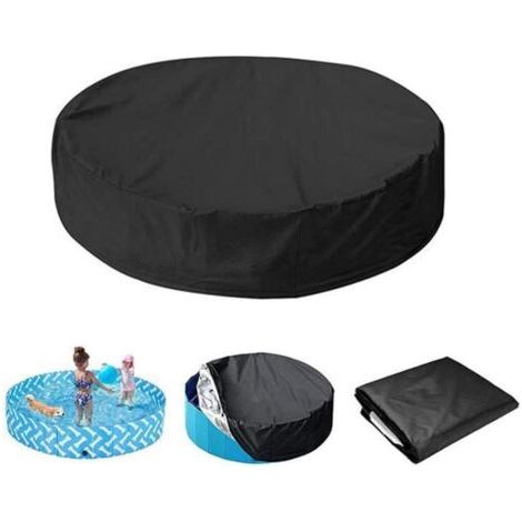 Whirlpoolabdeckung – Schwarz – 162 cm Durchmesser – 100 % wasserdicht – UV-beständig – winddicht (1/5)