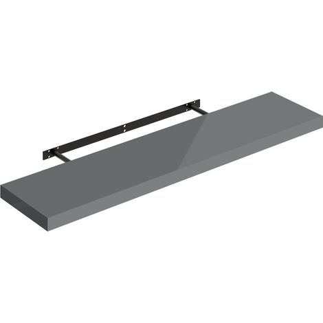 Étagère Murale WOLTU, Tablette Flottante, Panneau de Bois, Gris Brillant, 100x22,9x3,8cm