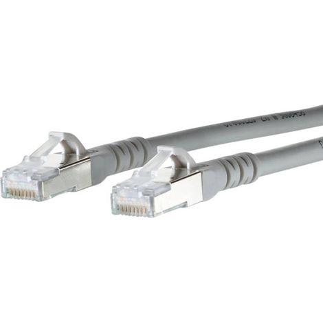 Metz Connect 130845B033-E RJ45 Câble réseau, câble patch CAT 6a S/FTP 20.00 m gris avec cliquet d'encastrement 1 pc(s) R05685 (1/3)