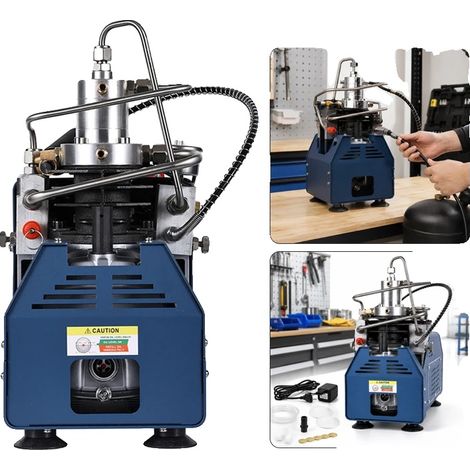 Compresseur d'air haute pression, 30MPA, 1.8kW, vitesse de remplissage de 50L/min, arrêt automatique, système refroidi par eau (1/5)