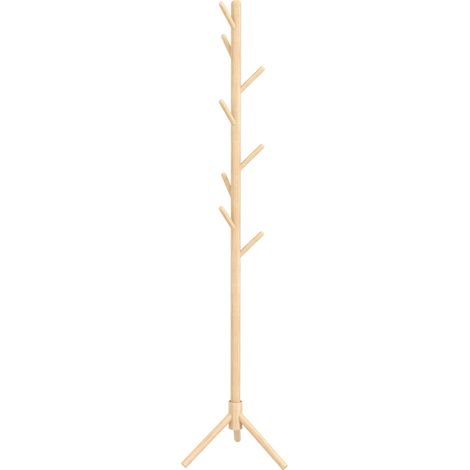 Homcom – Porte-manteau sur pied en bois de pin – 8 patères – Dimensions 40 x 40 x 165 cm – Charge maximale 30 kg – Montage facile