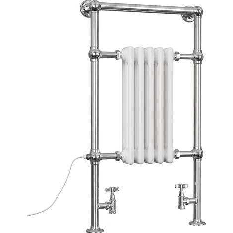 Adisham - Traditional Dual Fuel Towel Rail H963mm x W538mm Standard - Floor Standing (1/3)