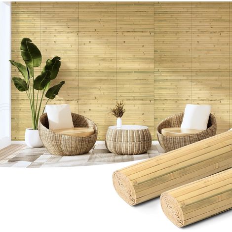 Lot de 2 Panneau Mural en Bambou Naturel, Panneau Renouvelable (1/5)