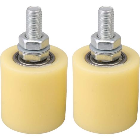 40x44mm yellow silver PP steel flat guide roller bearing wheel 6200 M10 screw for sliding door electric door 2 pack (1/5)