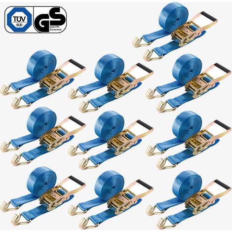 10 x ratchet tie down straps 6 m x 50mm Lashing Strap Cargo Trailer 5 T